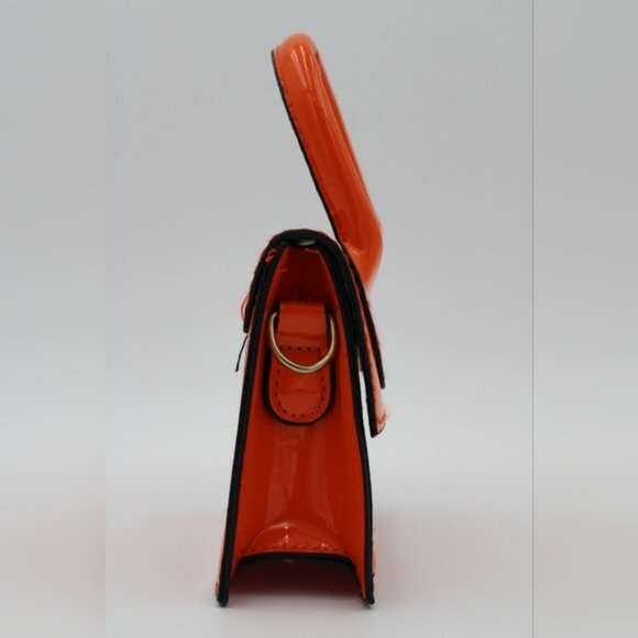 SHEIN Mini Patent Handbag – Orange & Black - Picture 2 of 7